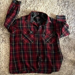 Classic Plaid Button-Down Shirt - Red and Black like new